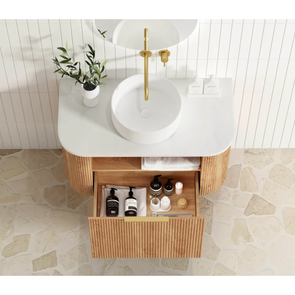 Bondi 900mm Fluted Wall Hung Curve Vanity - Image 7
