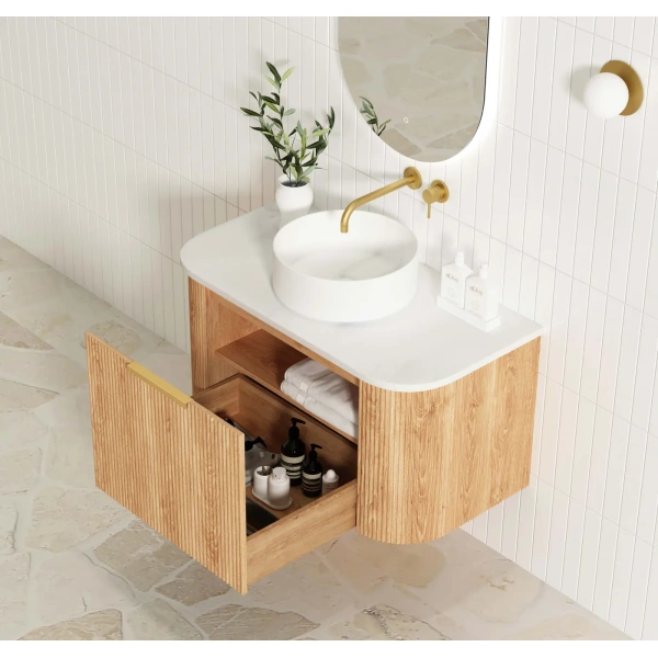 Bondi 900mm Fluted Wall Hung Curve Vanity - Image 8