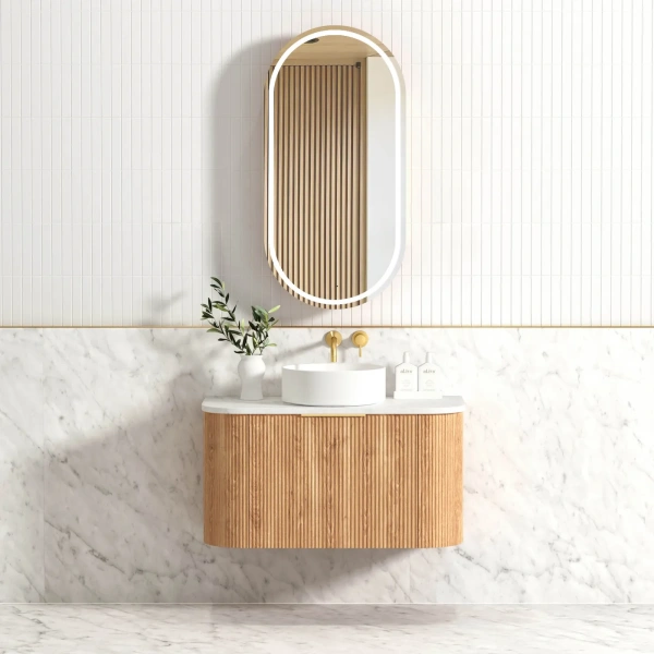 Bondi 900mm Fluted Wall Hung Curve Vanity - Image 11