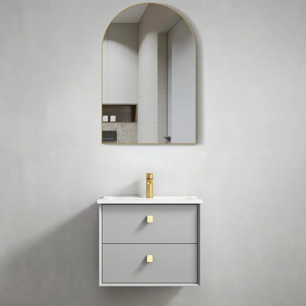 Boston 600mm Light Grey Wall Hung Vanity - Image 4