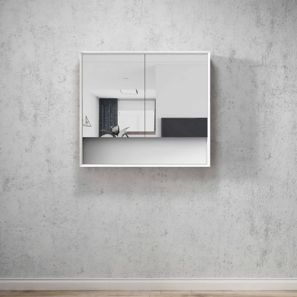 Boston 900x800 Matte White Shaving Cabinet