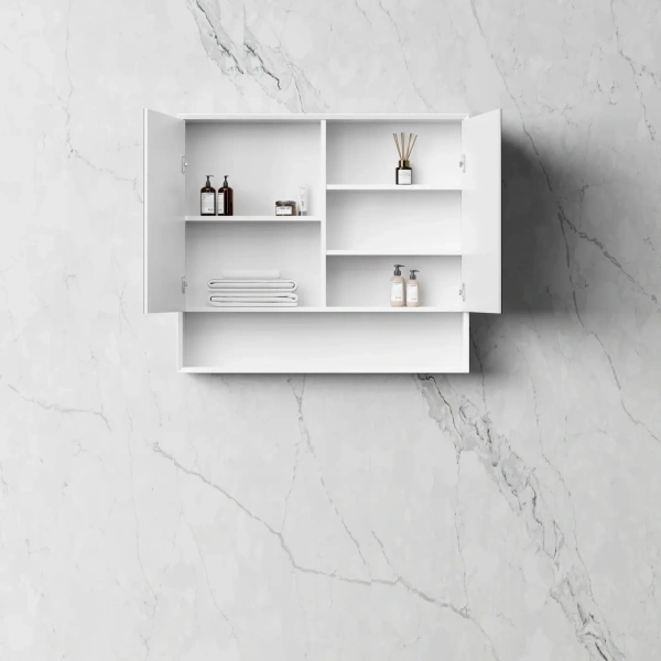 Boston 900x800 Matte White Shaving Cabinet - Image 2