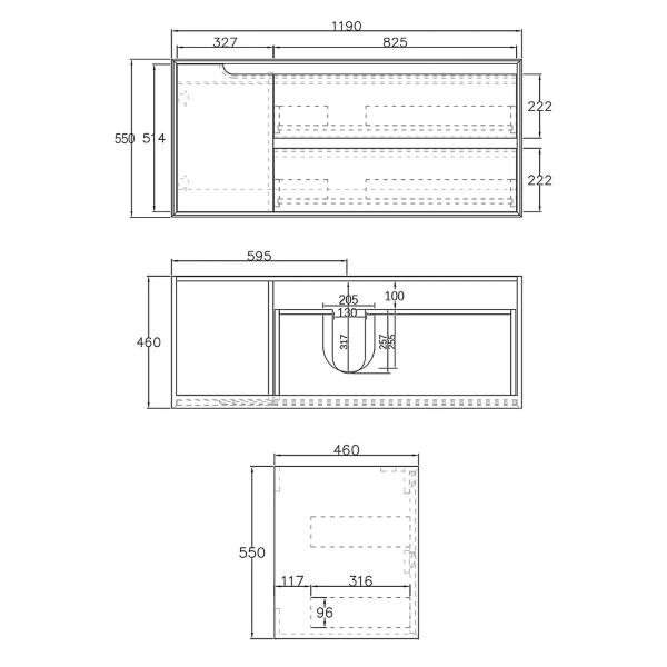 Byron 1200mm Wall Hung Vanity - Image 7