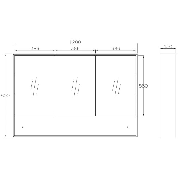 Byron 1200x800 Natural Oak Shaving Cabinet - Image 6