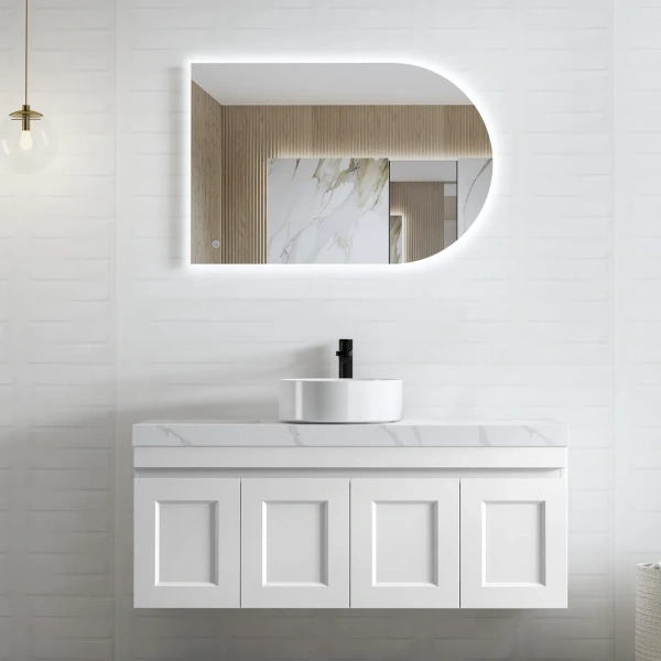 Hampton Mark II 1200mm Satin White Wall Hung Vanity - Image 2