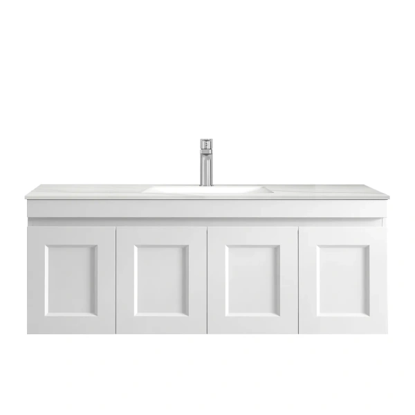 Hampton Mark II 1200mm Satin White Wall Hung Vanity - Image 3