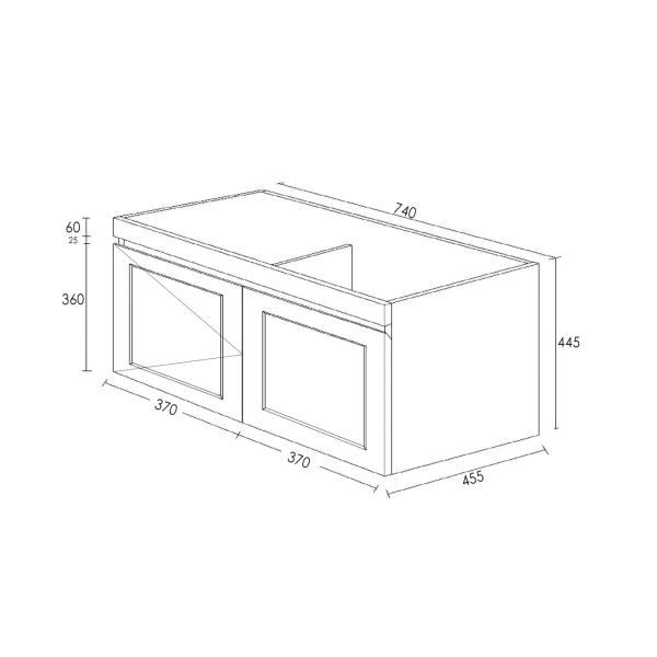Hampton Mark II 750mm Satin White Wall Hung Vanity - Image 2