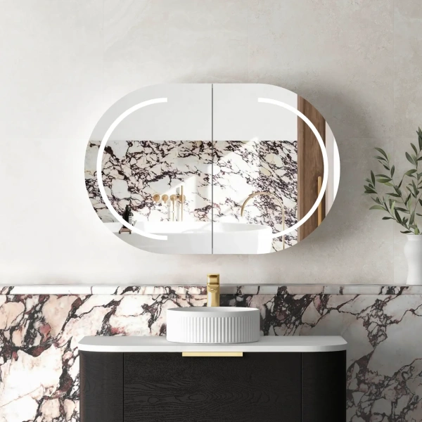 LED Bondi 900x600 Shaving Cabinet - Image 3