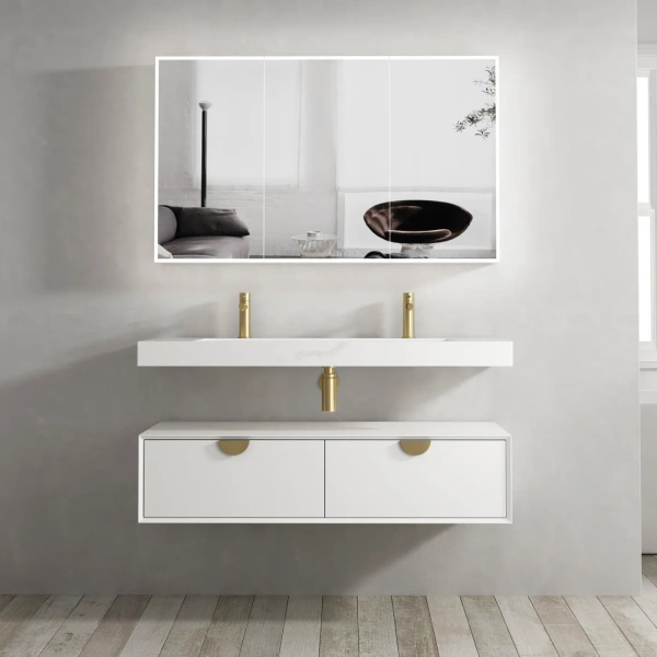 LED Moonlight 1200x650 Shaving Cabinet 3 Doors - Image 2
