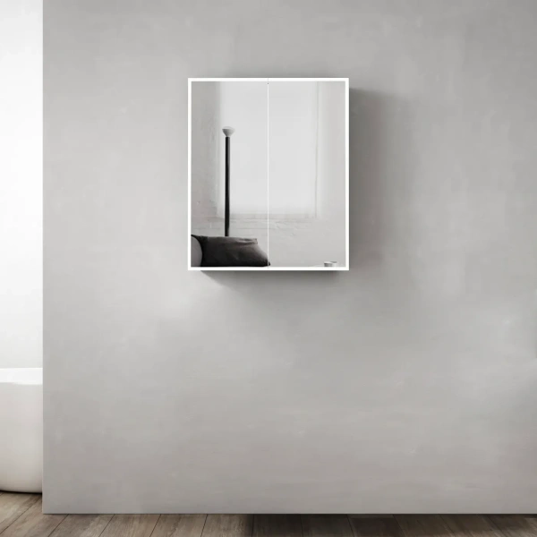 LED Moonlight 600x650 Shaving Cabinet 2 Doors