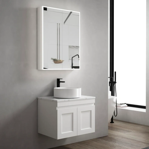 LED Moonlight 600x650 Shaving Cabinet 2 Doors - Image 2