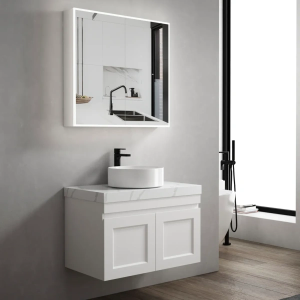 LED Moonlight 750x650 Shaving Cabinet 2 Doors - Image 2