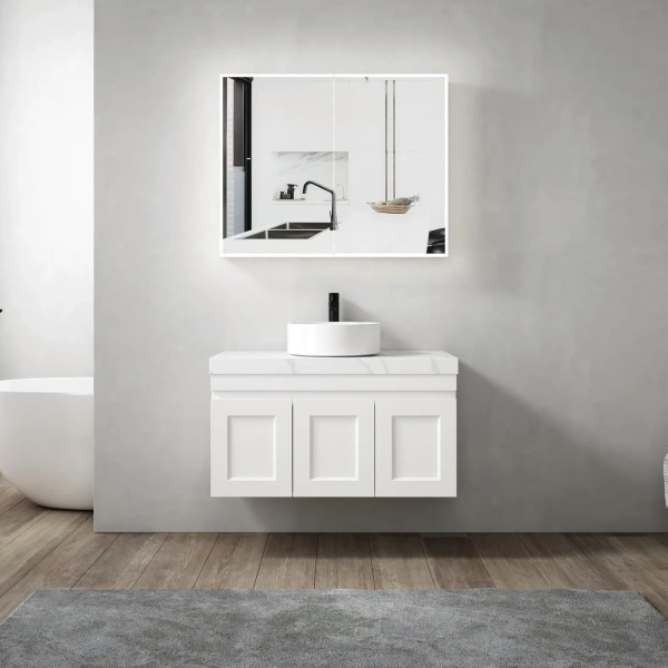 LED Moonlight 900x650 Shaving Cabinet 2 Doors - Image 2