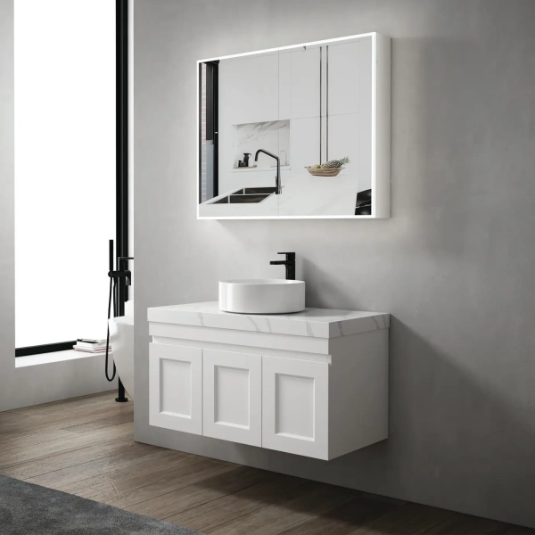 LED Moonlight 900x650 Shaving Cabinet 2 Doors - Image 3