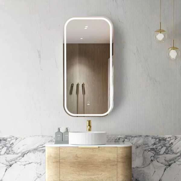 LED Newport 900x450 Shaving Cabinet Soft Square - Image 4