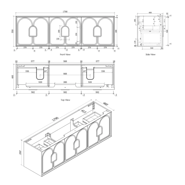 Laguna 1800mm Oak Wall Hung Vanity - Image 16