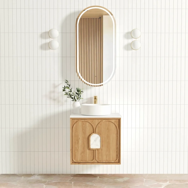 Laguna 600mm Oak Wall Hung Vanity - Image 5