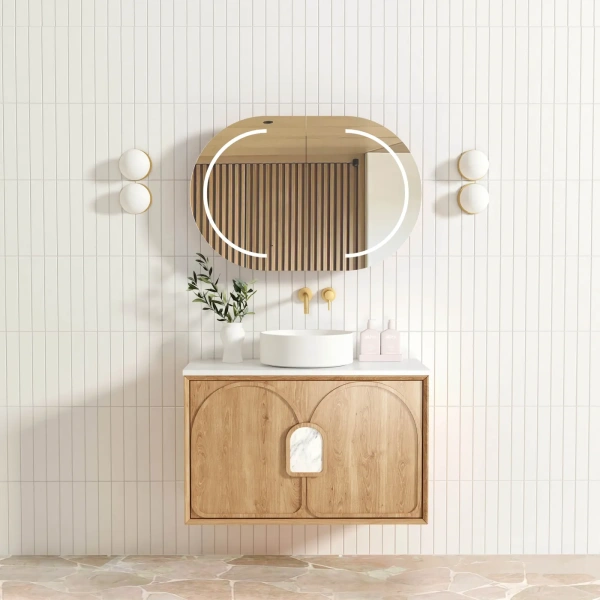 Laguna 900mm Oak Wall Hung Vanity - Image 7