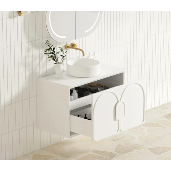 Laguna 900mm Oak Wall Hung Vanity - Image 3