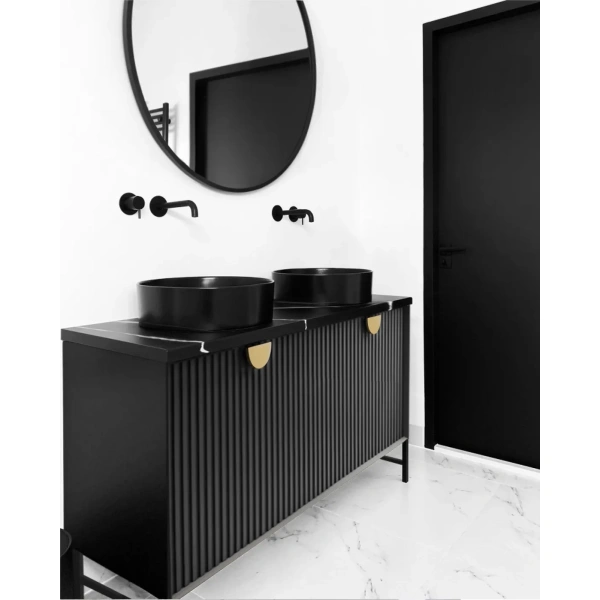Marlo 1500mm Matte Black Wall Hung Vanity - Image 2