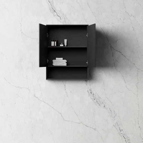 Marlo 600x800 Matte Black Shaving Cabinet - Image 2