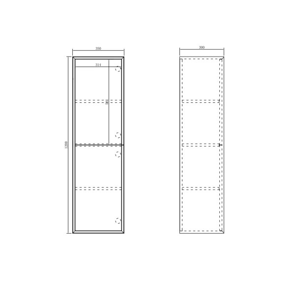 Marlo Tall Boy 350x300x1200 Matte Black - Image 3