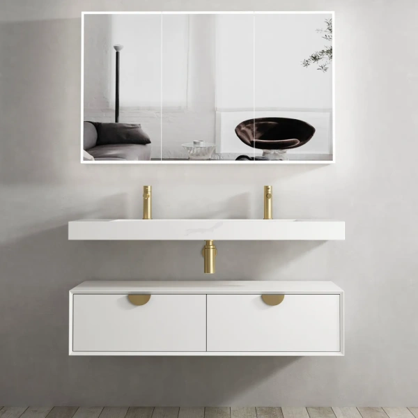 Moonlight 1200mm White Wall Hung Cabinet