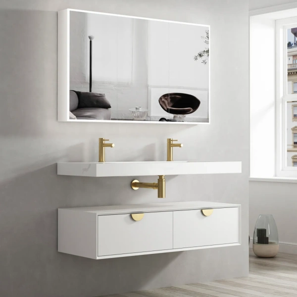 Moonlight 1200mm White Wall Hung Cabinet - Image 2