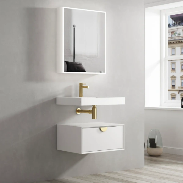 Moonlight 600mm White Wall Hung Cabinet - Image 2
