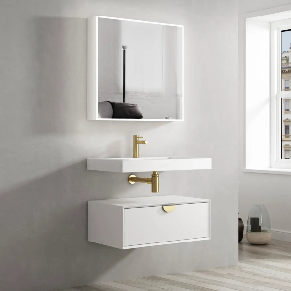 Moonlight 750mm White Wall Hung Cabinet - Image 3