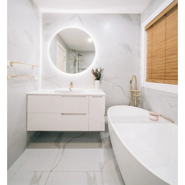 Noosa 1200mm Satin White Wall Hung Vanity - Image 3