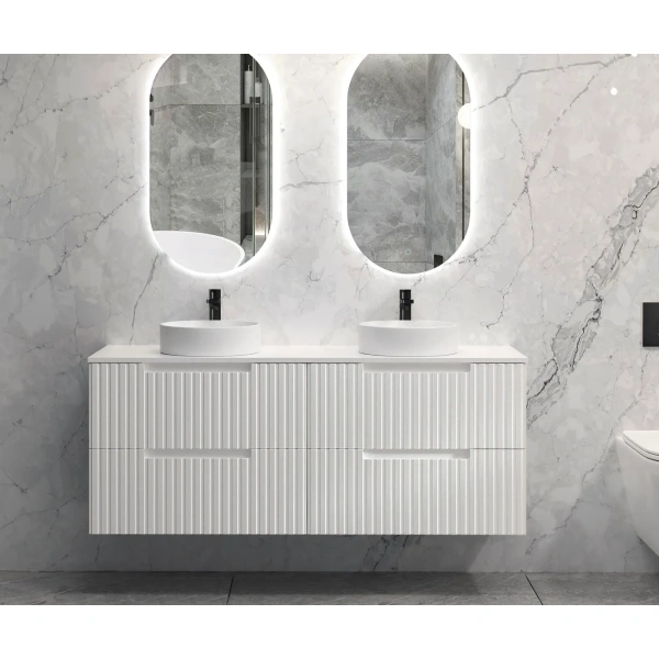 Noosa 1500mm Satin White Wall Hung Vanity - Image 3