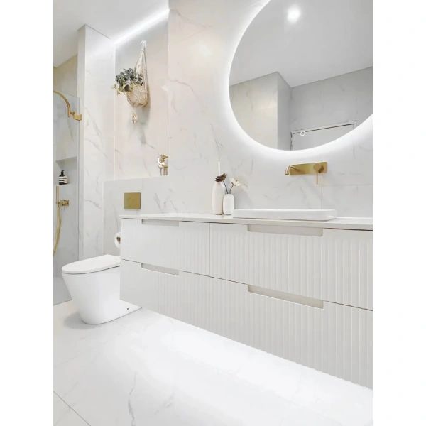 Noosa 1500mm Satin White Wall Hung Vanity - Image 2