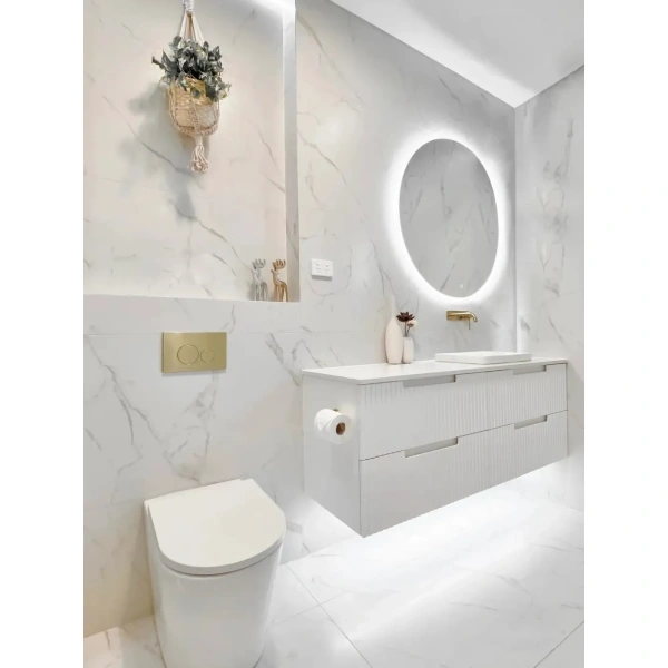 Noosa 1500mm Satin White Wall Hung Vanity - Image 4