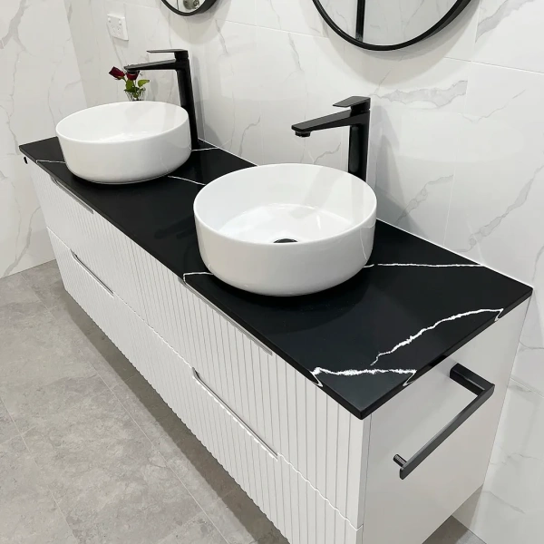 Noosa 1500mm Satin White Wall Hung Vanity - Image 6
