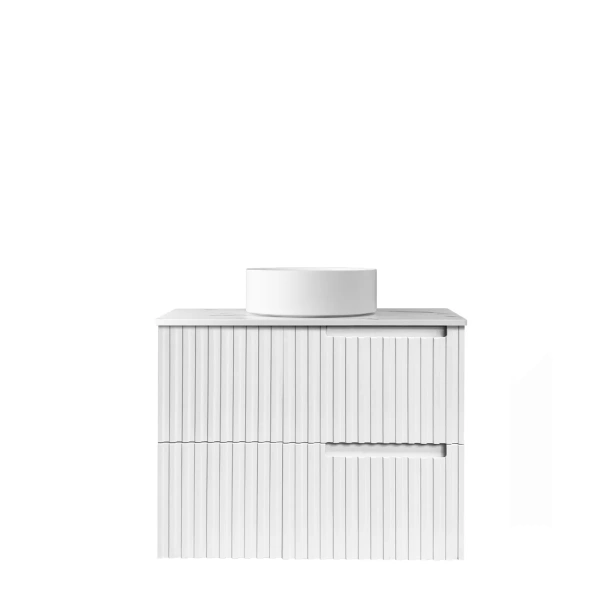Noosa 750mm Satin White Wall Hung Vanity - Image 4