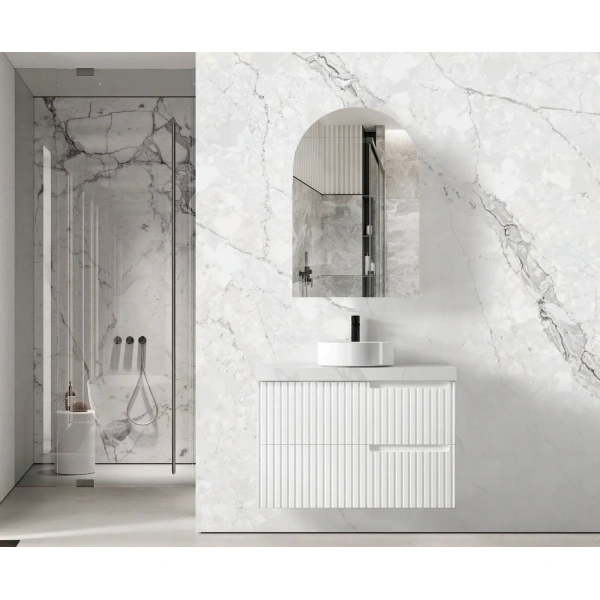Noosa 900mm Satin White Wall Hung Vanity