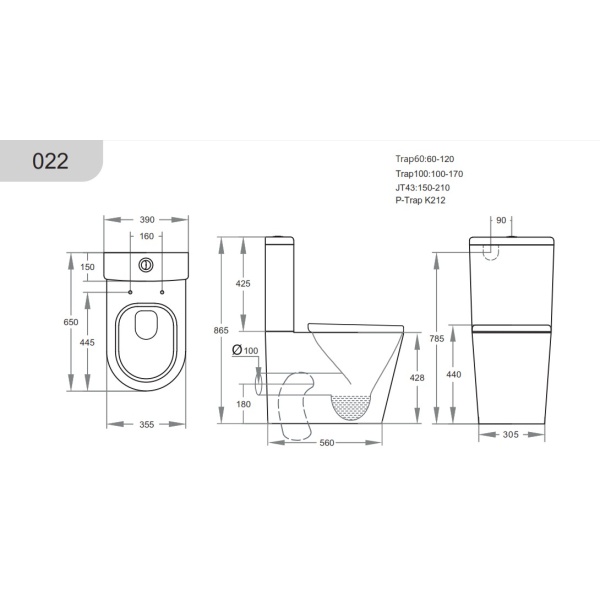 Toilet Suites - Rimless - Livis KDK022 Rimless Toilet Suite - Image 5