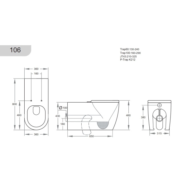 Care Toilet – KDK106 Asta Care Wall Faced Floor Pan - Image 2
