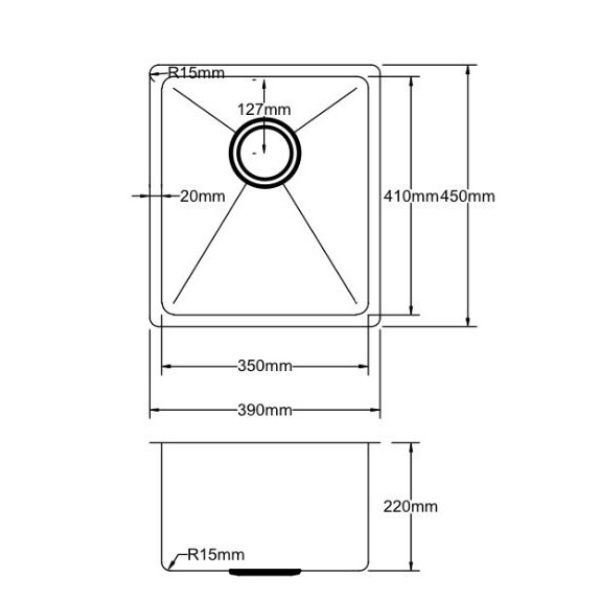 Stainless Steel Kitchen Sink – Hand Made Stainless Steel Kitchen Sink - PKSS-390R - Image 2