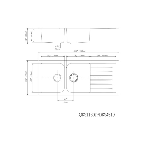 Quartz Kitchen Sink – QKS1160D-MB - Image 2