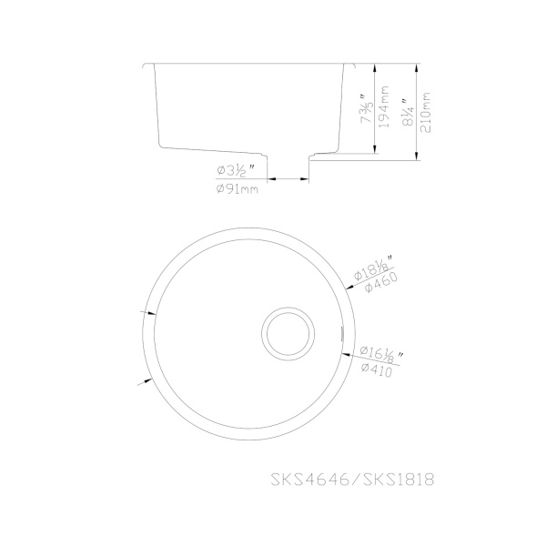 Quartz Kitchen Sink – QKS4646-MB - Image 2
