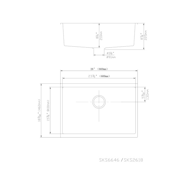 Quartz Kitchen Sink – QKS6646-MB - Image 2