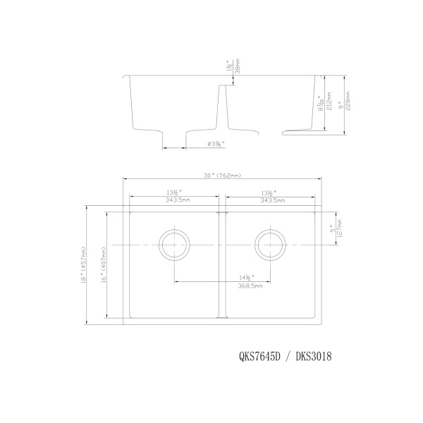Quartz Kitchen Sink – QKS7645D-MB - Image 3