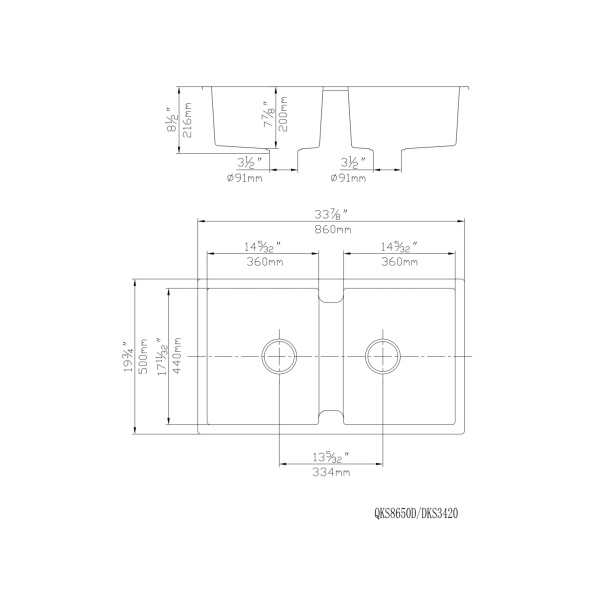 Quartz Kitchen Sink – QKS8650D-MB - Image 2