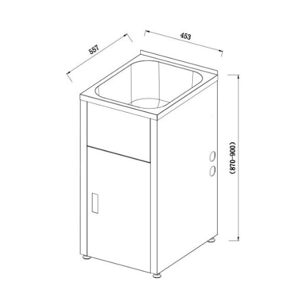 35 Litre Stainless Laundry Tub 453*557*870~900mm - SLT455 - Image 2