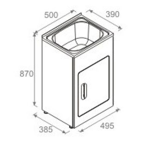 30 Litre Stainless Laundry Tub 500*390*870mm - SLT5039 - Image 2