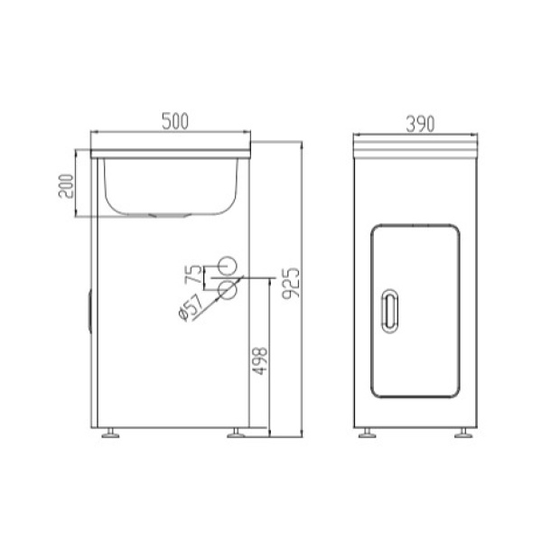 30 Litre Stainless Laundry Tub 390*500*925mm - SLT390 - Image 2