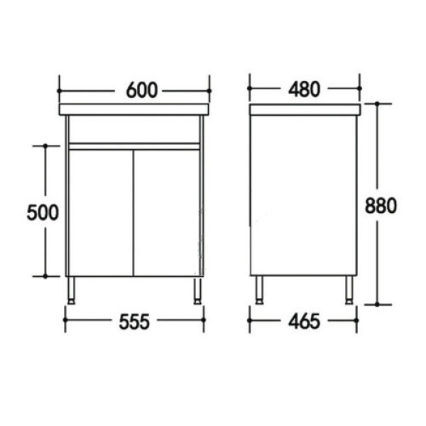 Soft closing doors 600*480*880mm - PP2061-LG - Image 5