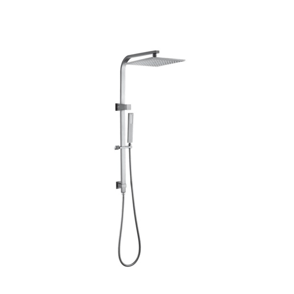 Shower Station 10" Square Gun Metal Grey Shower Station(ABS/Brass,Top Water Inlet)  - BU2130.SH